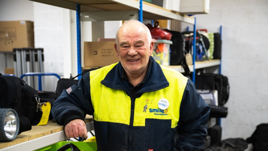 The Hull Vault caretaker Keith smiles with some equipment